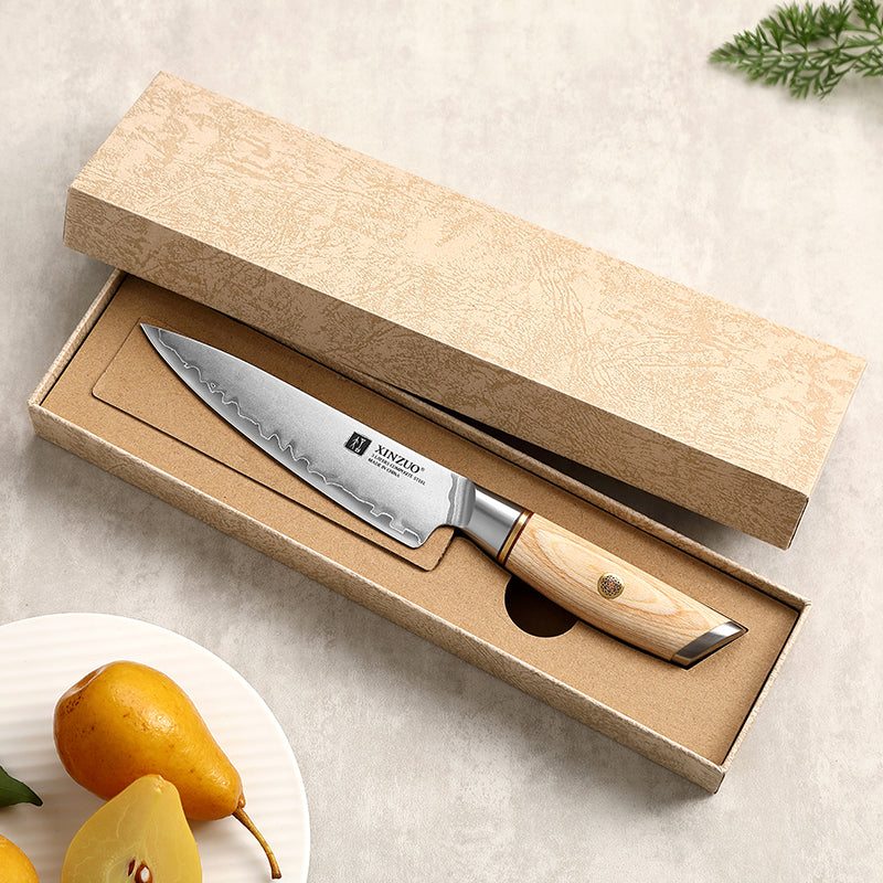 XINZUO B37S - 8.5" Chef & 5" Utility & 1K/5K Whetstone bundle