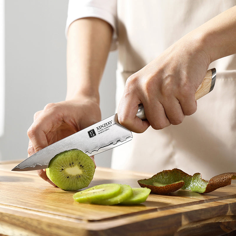 XINZUO B37S - 8.5" Chef & 5" Utility & 1K/5K Whetstone bundle