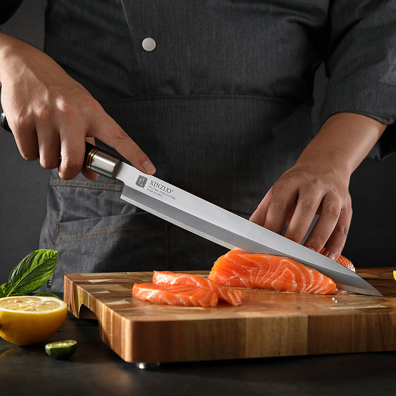 XINZUO SE - 7" Deba Knife & 240mm Yanagiba & 1K/5K Whetstone Bundle