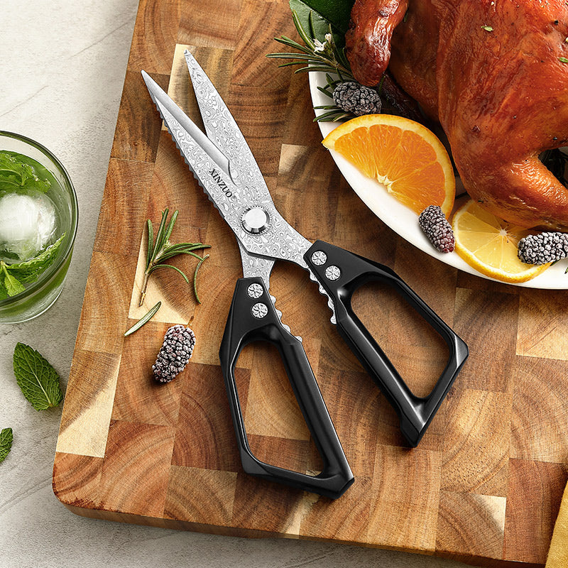 XINZUO Multi-functional 110 Layers Damascus Steel Kitchen Scissors