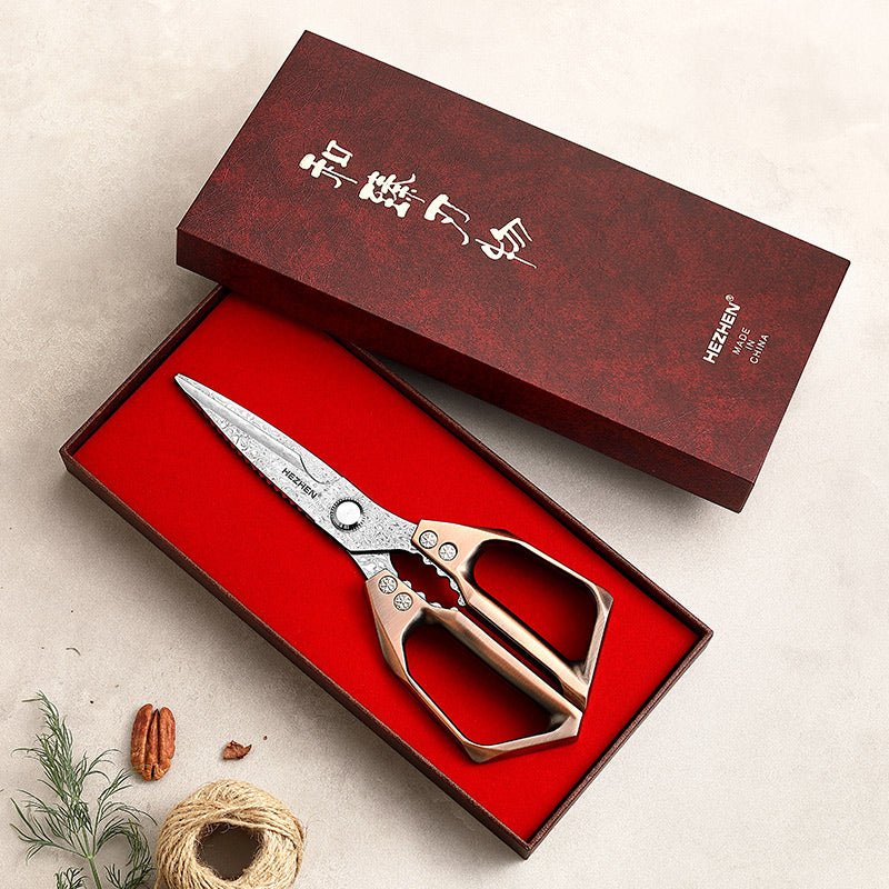 HEZHEN Multi-functional 110 Layers Damascus Steel Kitchen Scissors