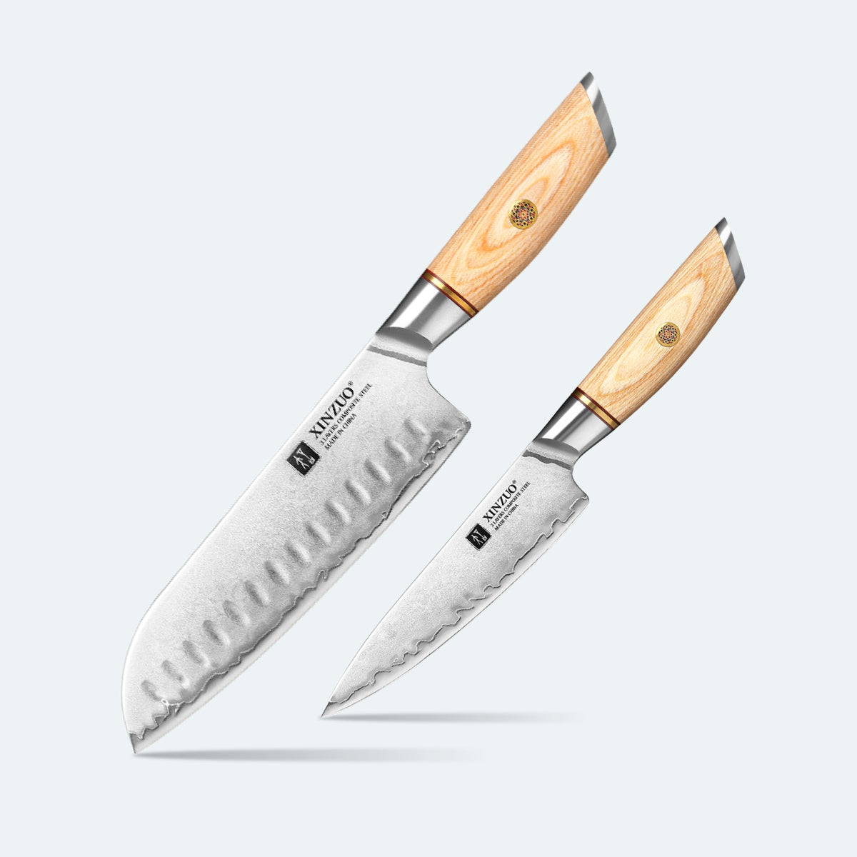 XINZUO B37S - 7" Santoku & 5" Utility knife Bundle