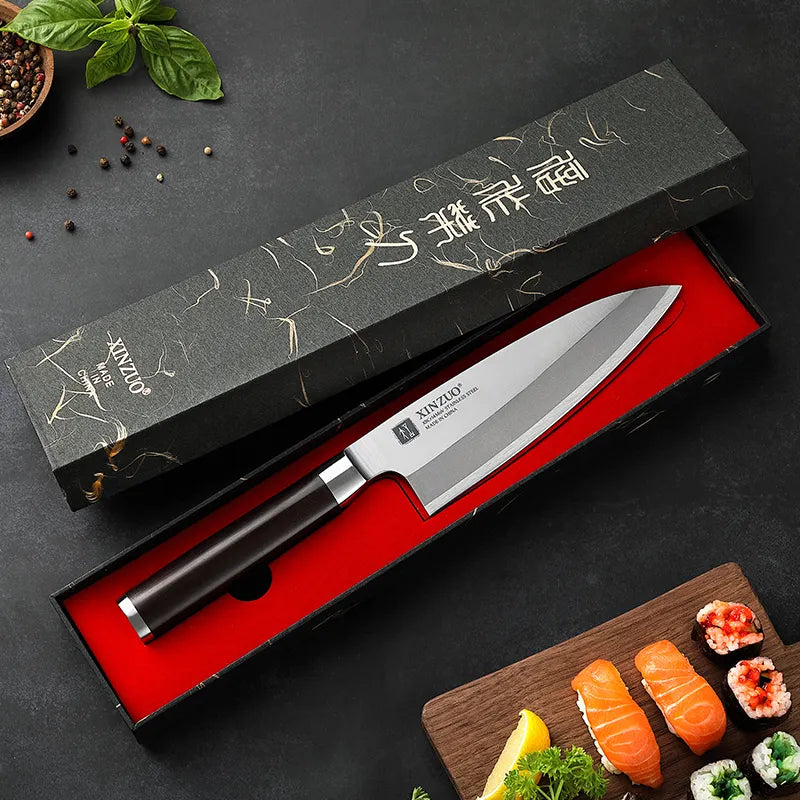 XINZUO SE - 7" Deba Knife & 240mm Yanagiba & 1K/5K Whetstone Bundle