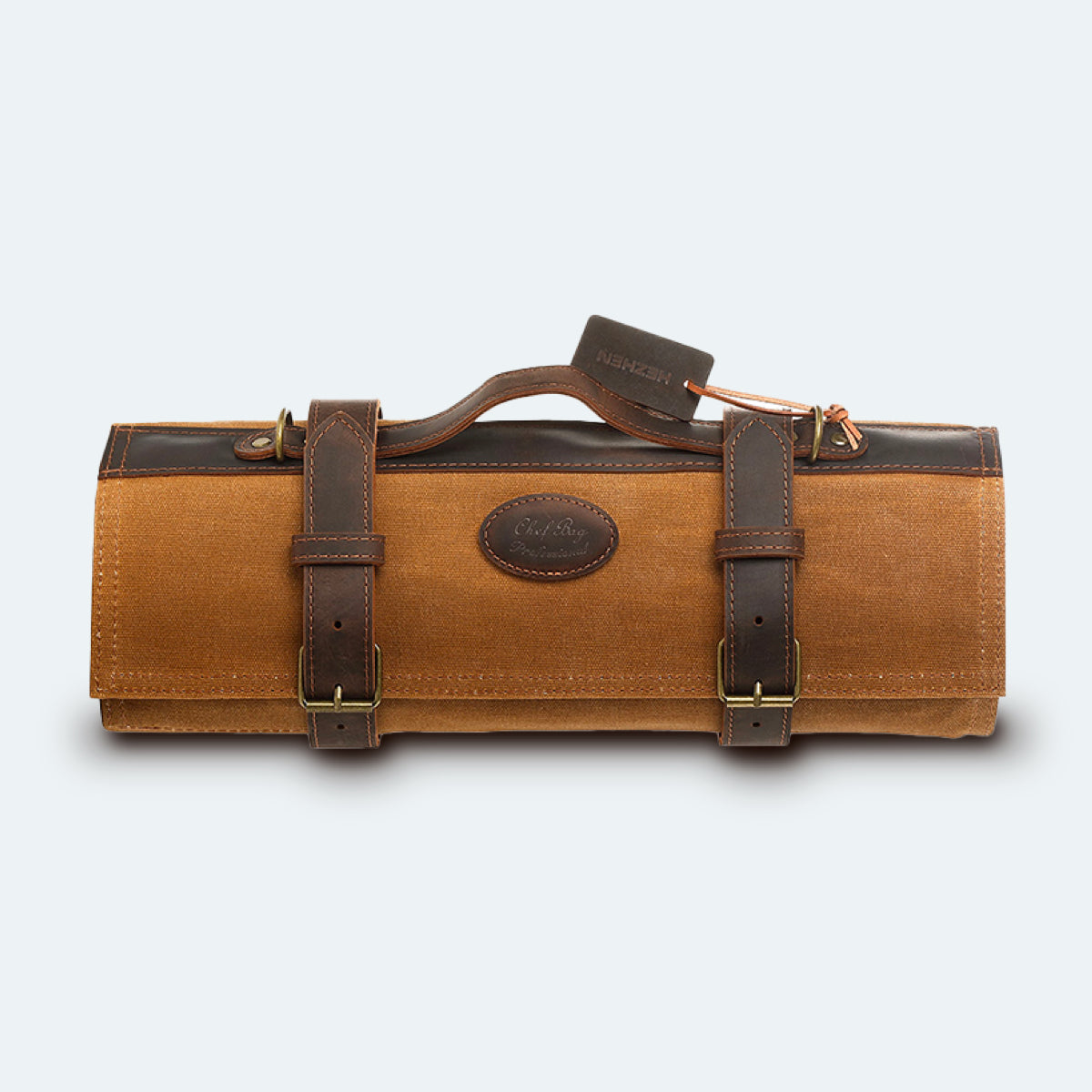 HEZHEN - Chef knife roll bag with Shoulder Strap - Mocca
