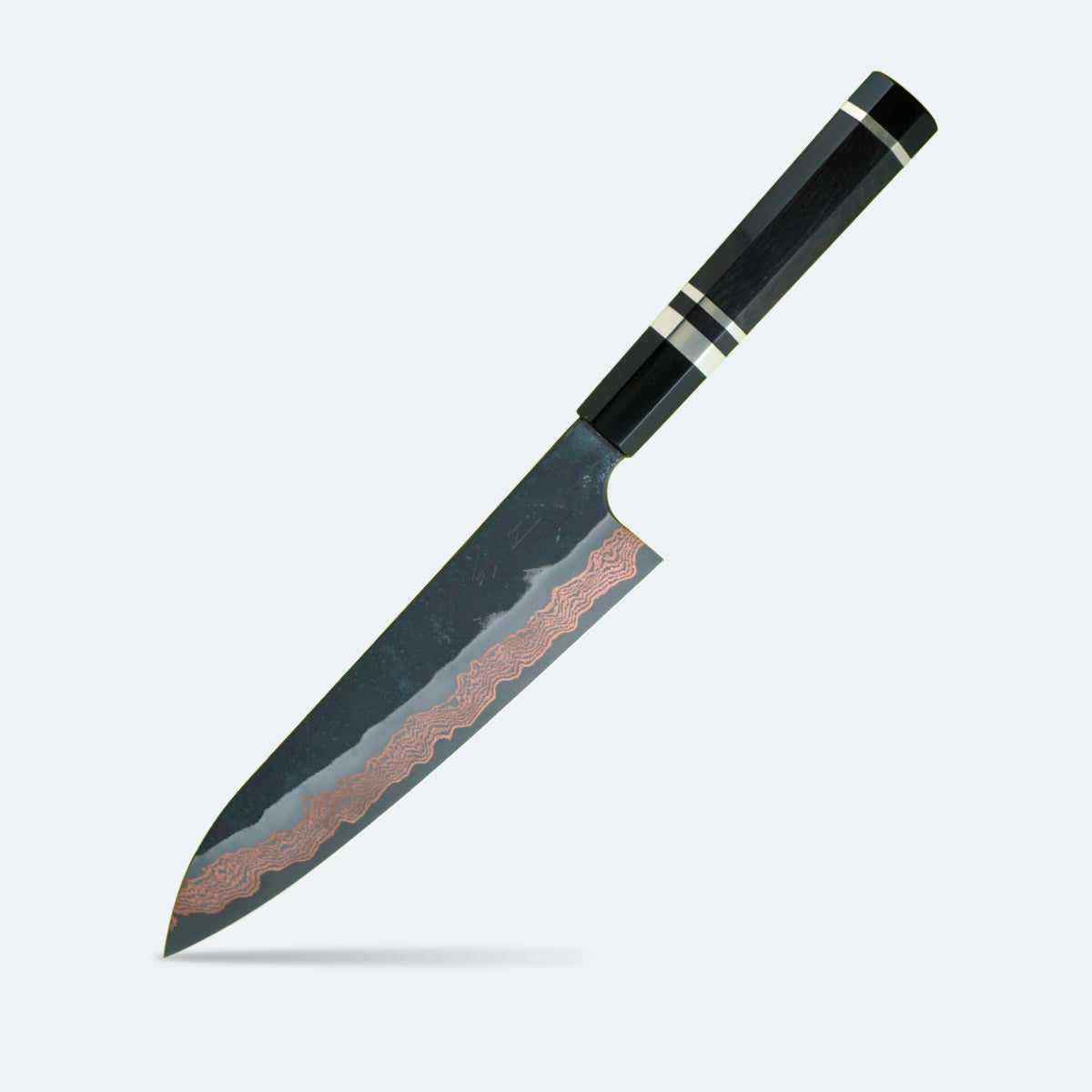 Nigara Hamono Yorokobi SLD Copper Damascus - Gyuto 210mm Ebony Handle
