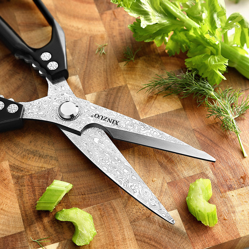 XINZUO Multi-functional 110 Layers Damascus Steel Kitchen Scissors