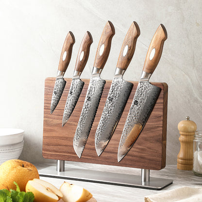 XINZUO Double-Sided Magnetic Knife Holder - Walnut Wood