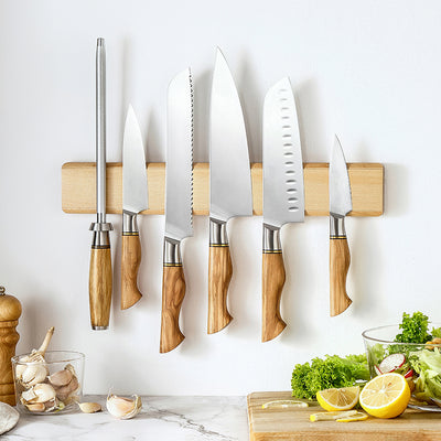HEZHEN Maple wood wall knife holder