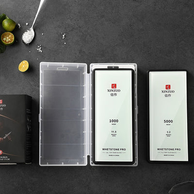XINZUO Professional Glass Base Whetstone Set - #1000/5000 Grit