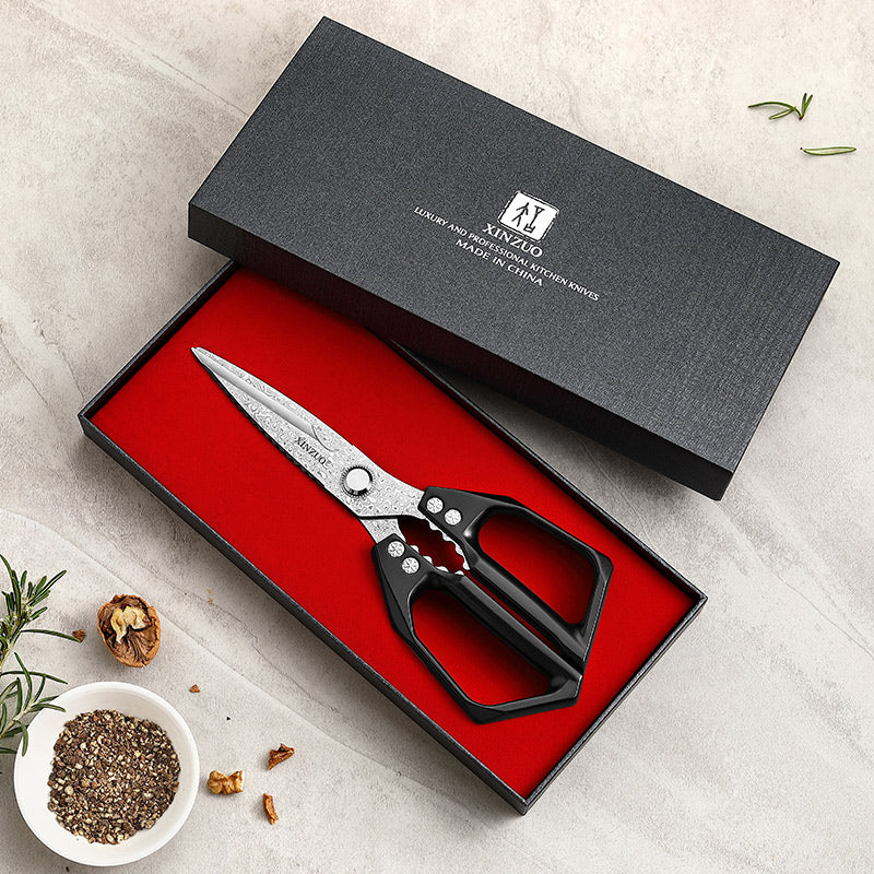XINZUO Multi-functional 110 Layers Damascus Steel Kitchen Scissors
