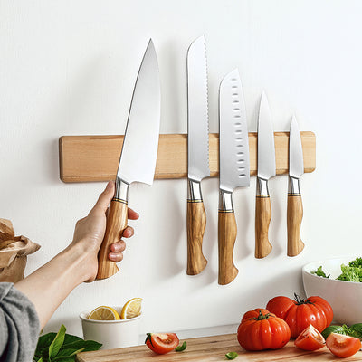 HEZHEN Maple wood wall knife holder
