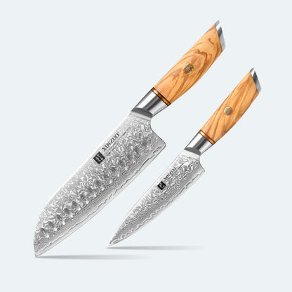 XINZUO B37 - 7" Santoku & 5" Utility bundle