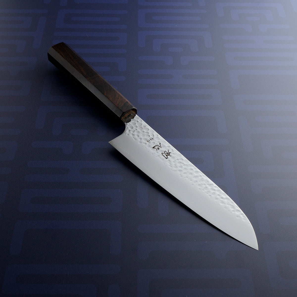 Hatsukokoro Hayabusa VG-10 Tsuchime - Santoku 180mm Ebony handle