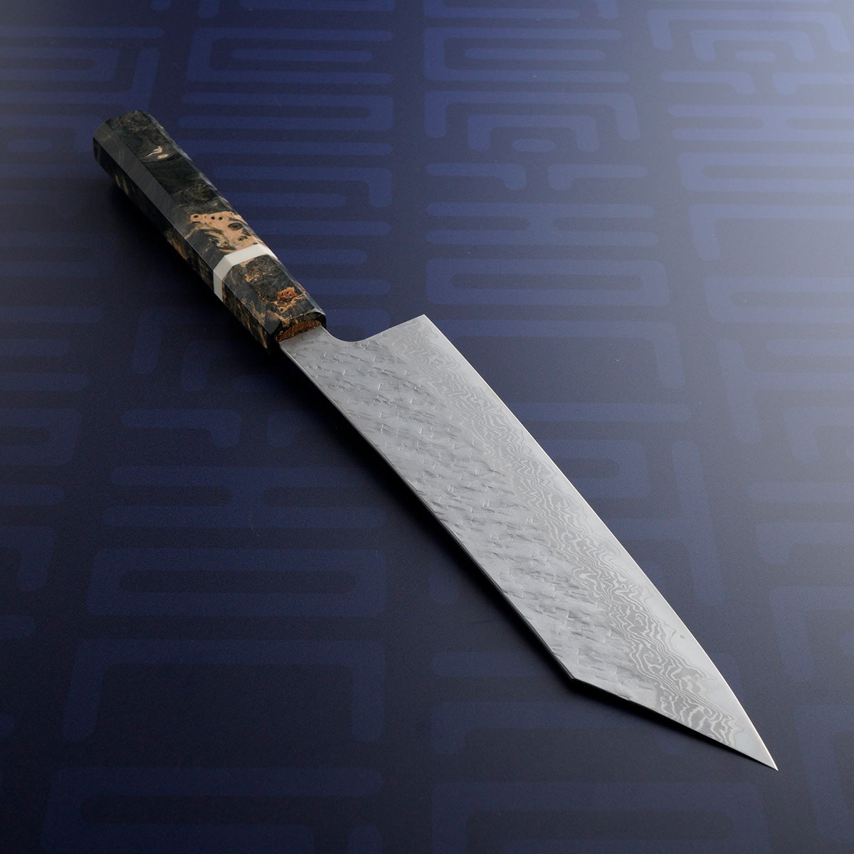Nigara Hamono Migaki Tsuchime Damascus VG10 - Kiritsuke 210mm Maple burl handle