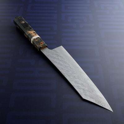 Nigara Hamono Migaki Tsuchime Damascus VG10 - Kiritsuke 210mm Maple burl handle
