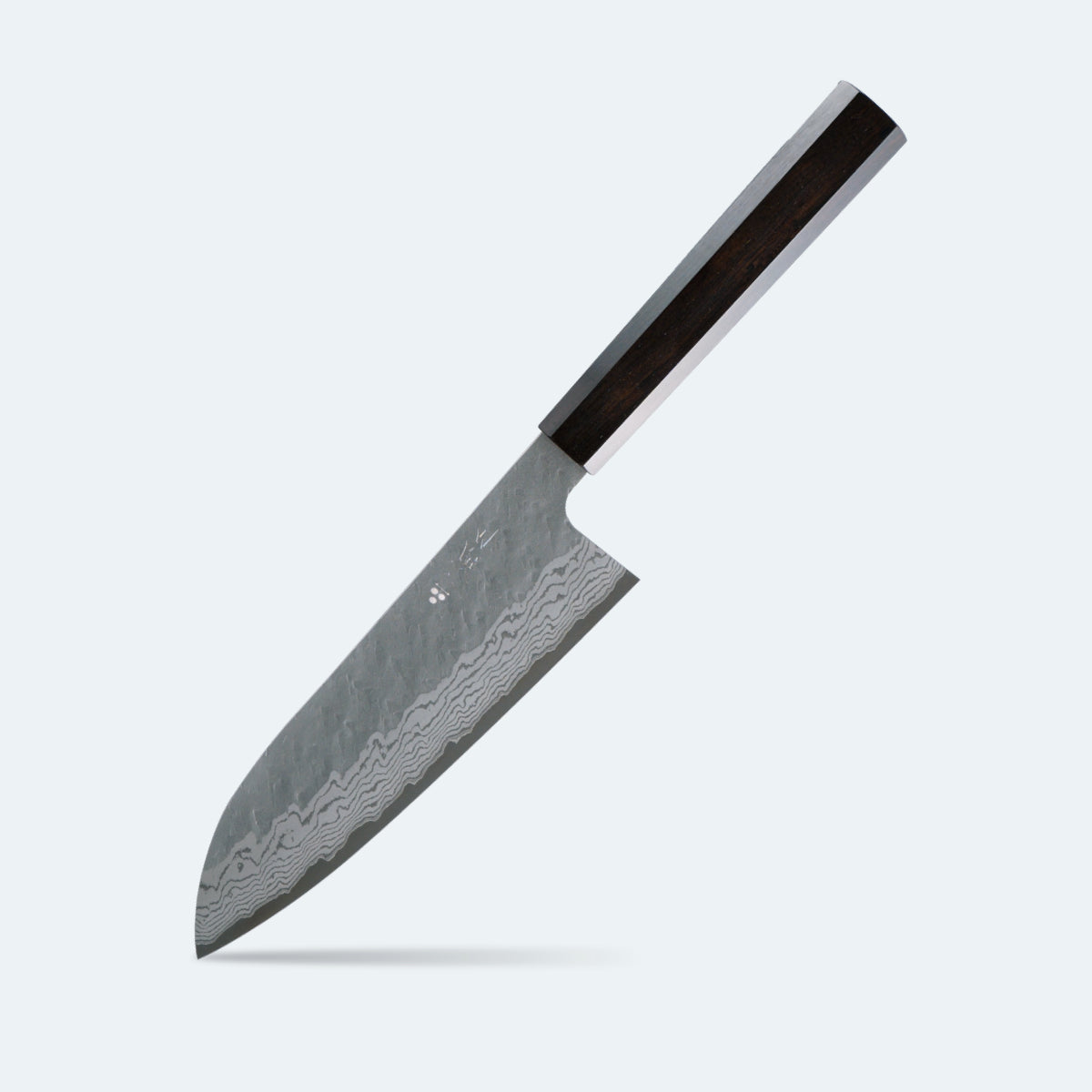 Nigara Hamono Migaki Tsuchime Damascus VG10 - Santoku 180mm Ebony handle