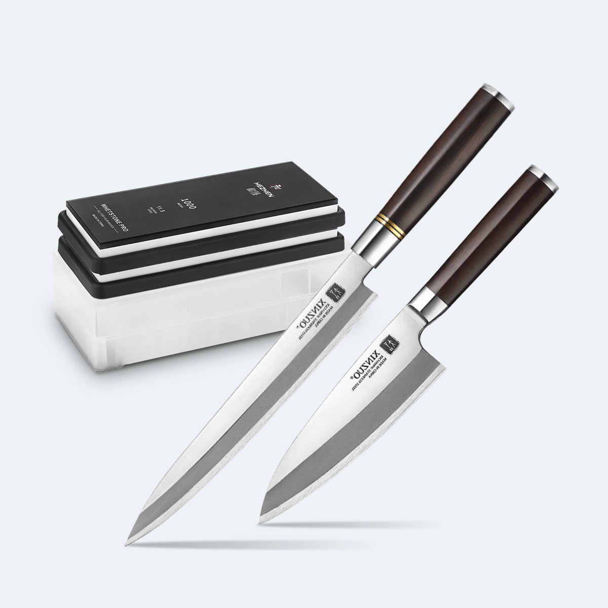 XINZUO SE - 7" Deba Knife & 240mm Yanagiba & 1K/5K Whetstone Bundle