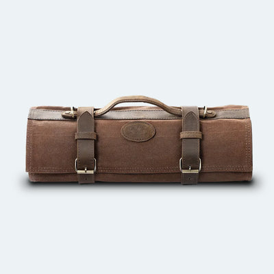 XINZUO - Chef knife roll bag with Shoulder Strap - Brown