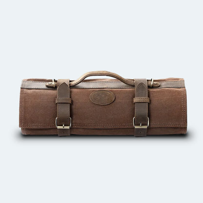 XINZUO - Chef knife roll bag with Shoulder Strap - Brown