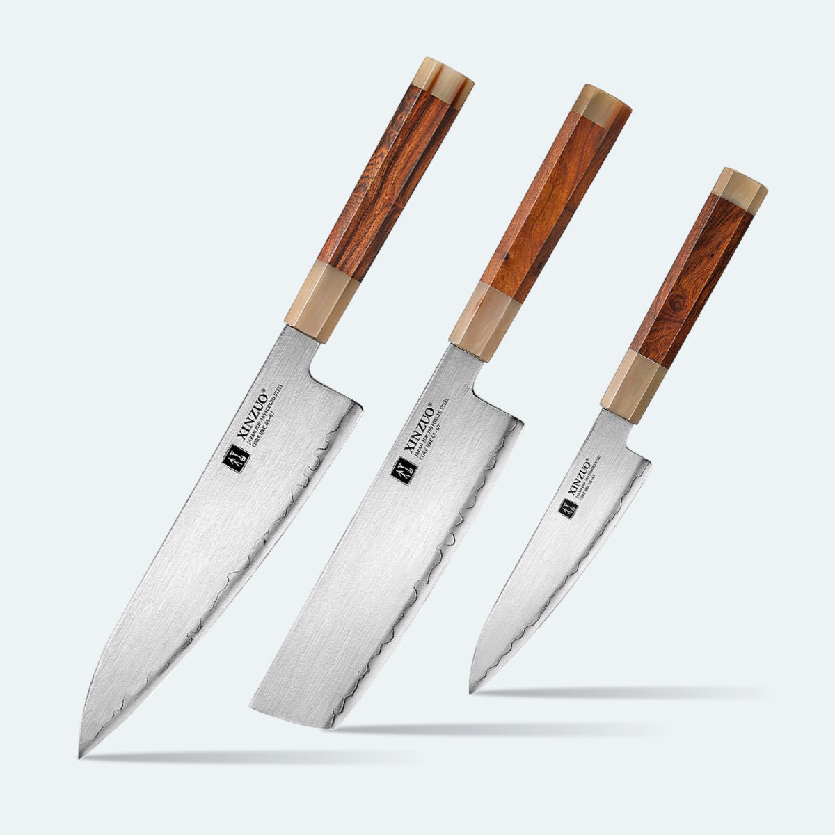 XINZUO X05Z- 8.5"Chef, 7"Nakiri and 6.5"Utility knife Bundle